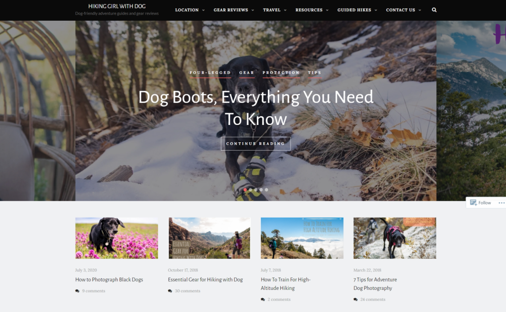 Hiking Girl With Dog is one of the best dog adventure blogs and profiles to inspire your next adventure.