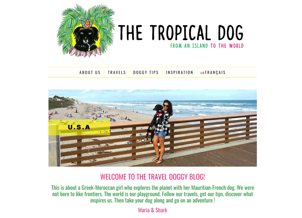 The Tropical Dog is one of the best dog adventure blogs and profiles to visit.