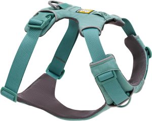 Ruffwear Front Range Dog Harness to connect to a dog zip line for camping